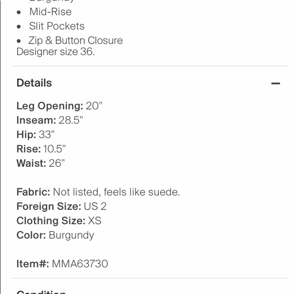 Max Mara suede wide leg pants, size 2 - Picture 4 of 4